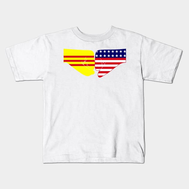 South Vietnam & USA Fist Bump Patriot Flag Series Kids T-Shirt by Village Values